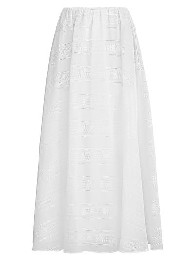 Brunello Cucinelli Women's Cotton Organza Broderie Anglaise Skirt