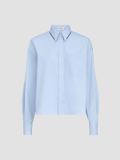 Brunello Cucinelli Women's Cotton Poplin Shirt with Shiny Details
