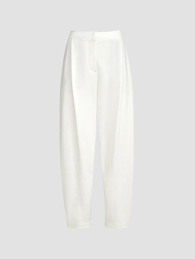 Brunello Cucinelli Women's Cotton Smooth French Terry Pleated Track Trousers