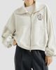 Brunello Cucinelli Women's Cotton Smooth French Terry Sweatshirt with Zip and Embroidered Logo - 2