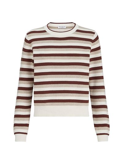 Brunello Cucinelli Women's Cotton Striped Sweater