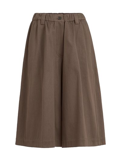 Brunello Cucinelli Women's Couture Cotton Gabardine Long Bermuda Shorts with Monili