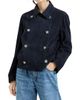 Brunello Cucinelli Women's Couture Suede Cropped Pea Coat with Monili - 2