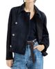 Brunello Cucinelli Women's Couture Suede Cropped Pea Coat with Monili - 5