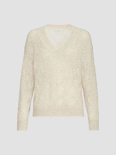 Brunello Cucinelli Women's Dazzling Abstract Leaf Sweater