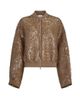 Brunello Cucinelli Women's Dazzling Cascade Embroidery Bomber Jacket in Crispy Silk - 1