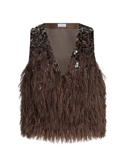 Women's Dazzling Dégradé Vest in Cotton and Silk Fil Coupé