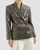 Brunello Cucinelli Women's Dazzling Texture Embroidery Blazer in Virgin Wool Flannel - 3