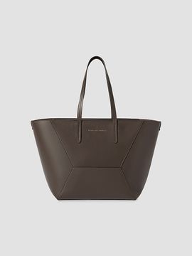 Brunello Cucinelli Women's Duo Tote Bag in Calfskin Leather with Monili