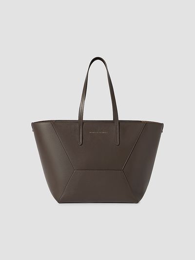 Brunello Cucinelli Women's Duo Tote Bag in Calfskin Leather with Monili