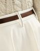 Brunello Cucinelli Women's Dyed Cotton and Wool Wrinkled Denim Full Skirt with Monili - 4