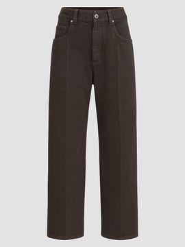 Brunello Cucinelli Women's Dyed Denim Contemporary Square Jeans with Monili