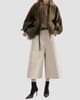 Brunello Cucinelli Women's Dyed Denim Wide Cropped Trousers with Monili - 2