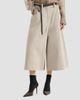 Brunello Cucinelli Women's Dyed Denim Wide Cropped Trousers with Monili - 3