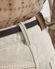 Brunello Cucinelli Women's Dyed Denim Wide Cropped Trousers with Monili - 6