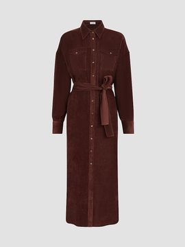 Brunello Cucinelli Women's Fluid Corduroy Shirt Dress