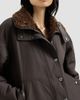 Brunello Cucinelli Women's Fuzzy Shearling Reversible Outerwear Coat with Monili - 4