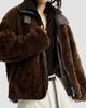 Brunello Cucinelli Women's Fuzzy Shearling Reversible Outerwear Coat with Monili - 5