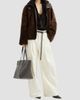 Brunello Cucinelli Women's Fuzzy Shearling Reversible Outerwear Coat with Monili - 6