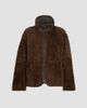 Brunello Cucinelli Women's Fuzzy Shearling Reversible Outerwear Coat with Monili - 7
