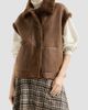Brunello Cucinelli Women's Fuzzy Shearling Reversible Vest with Monili - 2