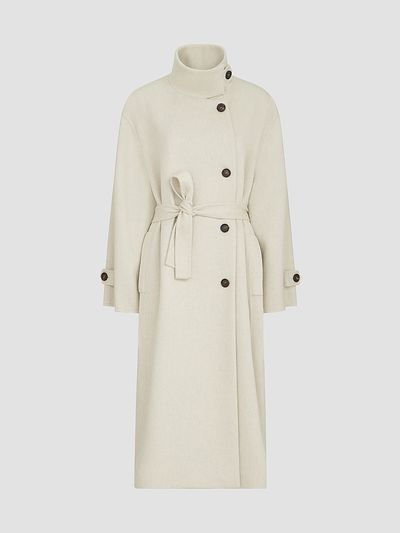Brunello Cucinelli Women's Hand-Crafted Coat in Cashmere Beaver Double Cloth