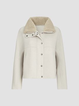 Brunello Cucinelli Women's Hand-Crafted Outerwear Jacket with Detachable Shearling Insert