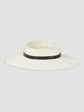 Brunello Cucinelli Women's Hemp Visor with Precious Band