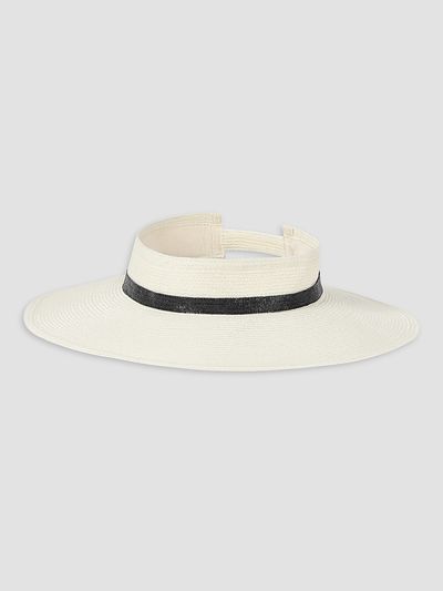 Brunello Cucinelli Women's Hemp Visor with Precious Band