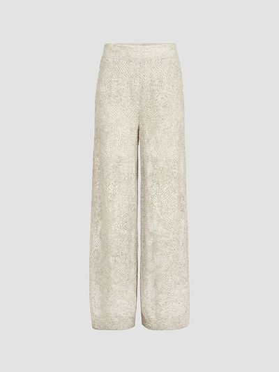 Brunello Cucinelli Women's Lace Flowers Knit Track Trousers