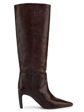 Brunello Cucinelli Women's Leather 80MM Curved Monili Heel Boots