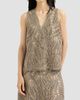 Brunello Cucinelli Women's Linen and Cotton Dazzling Cacao Leaves Embroidery Top - 2