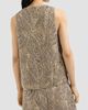 Brunello Cucinelli Women's Linen and Cotton Dazzling Cacao Leaves Embroidery Top - 3
