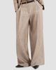 Brunello Cucinelli Women's Linen Denim Pleated A-line Trousers with Monili - 5
