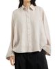 Brunello Cucinelli Women's Linen Shirt with Dazzling Cascade Cuffs - 2