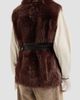 Brunello Cucinelli Women's Lux Shearling Vest with Nappa Leather Belt and Monili - 4