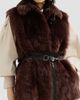 Brunello Cucinelli Women's Lux Shearling Vest with Nappa Leather Belt and Monili - 5