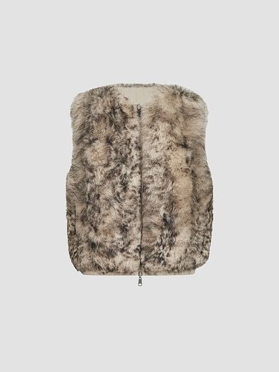 Brunello Cucinelli Women's Lynx-Effect Shearling Reversible Vest