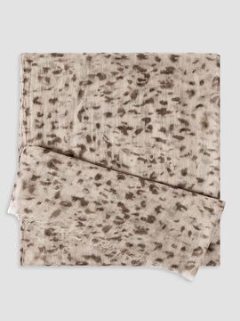 Brunello Cucinelli Women's Lynx Print Cashmere Scarf