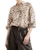 Brunello Cucinelli Women's Lynx Print Silk Pongee Shirt with Monili - 2
