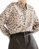 Brunello Cucinelli Women's Lynx Print Silk Pongee Shirt with Monili - 5