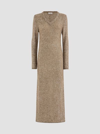 Brunello Cucinelli Women's Mohair and Wool Dazzling Texture Knit Dress
