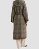 Brunello Cucinelli Women's Mohair and Wool Prince of Wales Double Knit Coat with Scarf - 3