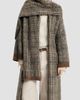 Brunello Cucinelli Women's Mohair and Wool Prince of Wales Double Knit Coat with Scarf - 4
