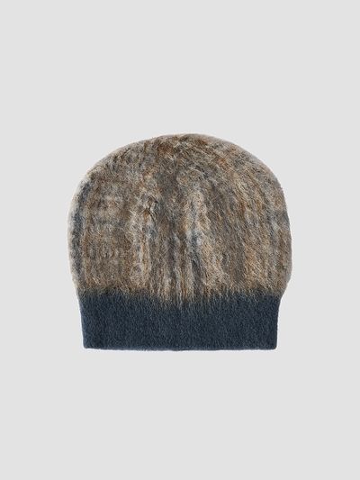 Brunello Cucinelli Women's Mohair and Would Prince Of Wales Double Knit Beanie