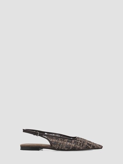 Brunello Cucinelli Women's Monili-Embroidered Check Flats