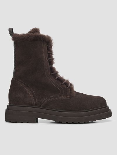 Brunello Cucinelli Women's Monili-Trim Suede Ankle Boots