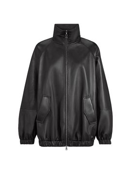 Brunello Cucinelli Women's Nappa Leather Bomber Jacket with Monili
