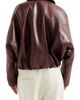 Brunello Cucinelli Women's Nappa Leather Outerwear Jacket with Drawstring and Monili - 3