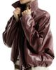 Brunello Cucinelli Women's Nappa Leather Outerwear Jacket with Drawstring and Monili - 5